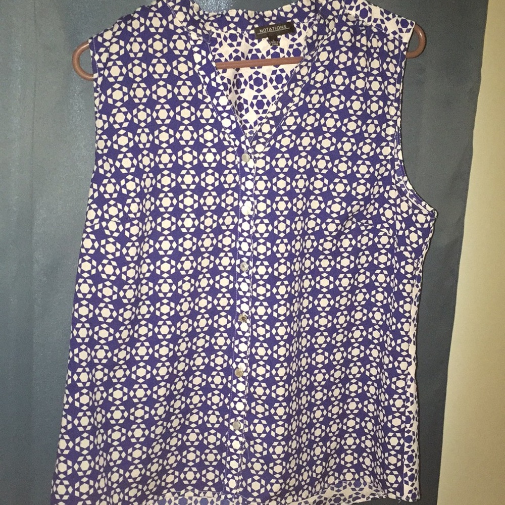 Blue and white blouse